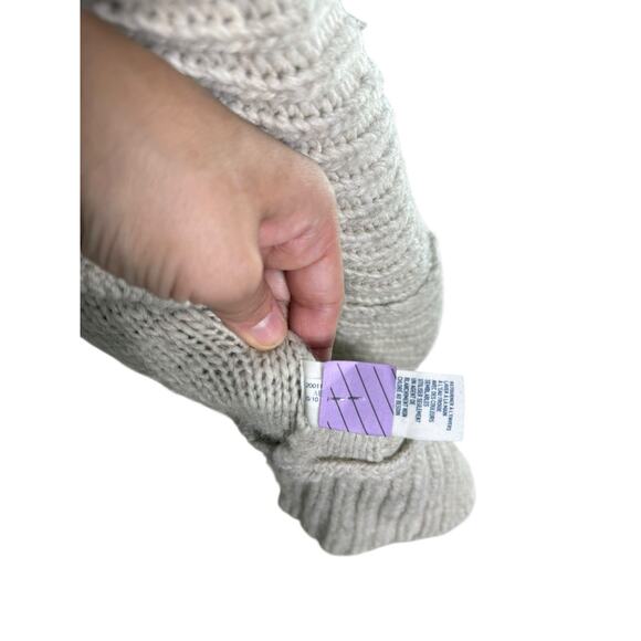 American Eagle XXL Y2K Chunky Knit Cardigan Wool Blend Fisherman Cozy Sweater - Picture 8 of 10